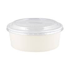 1300ml Salad Bowl White  + Pp Lid ( 6 pkt x 50 pcs ) - 300 Pcs