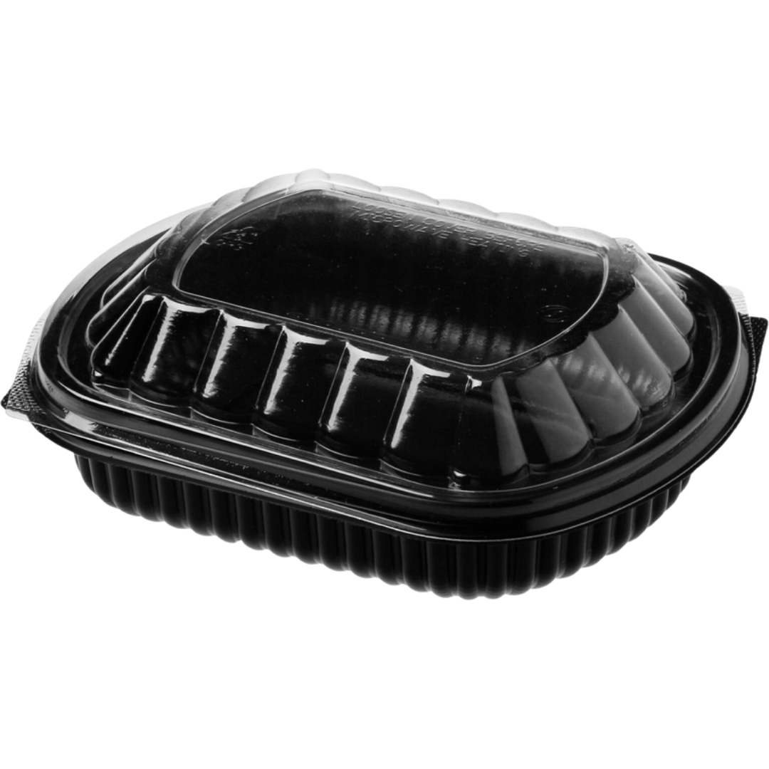 1 Compartment Black Base Container + Pp Lid-250
