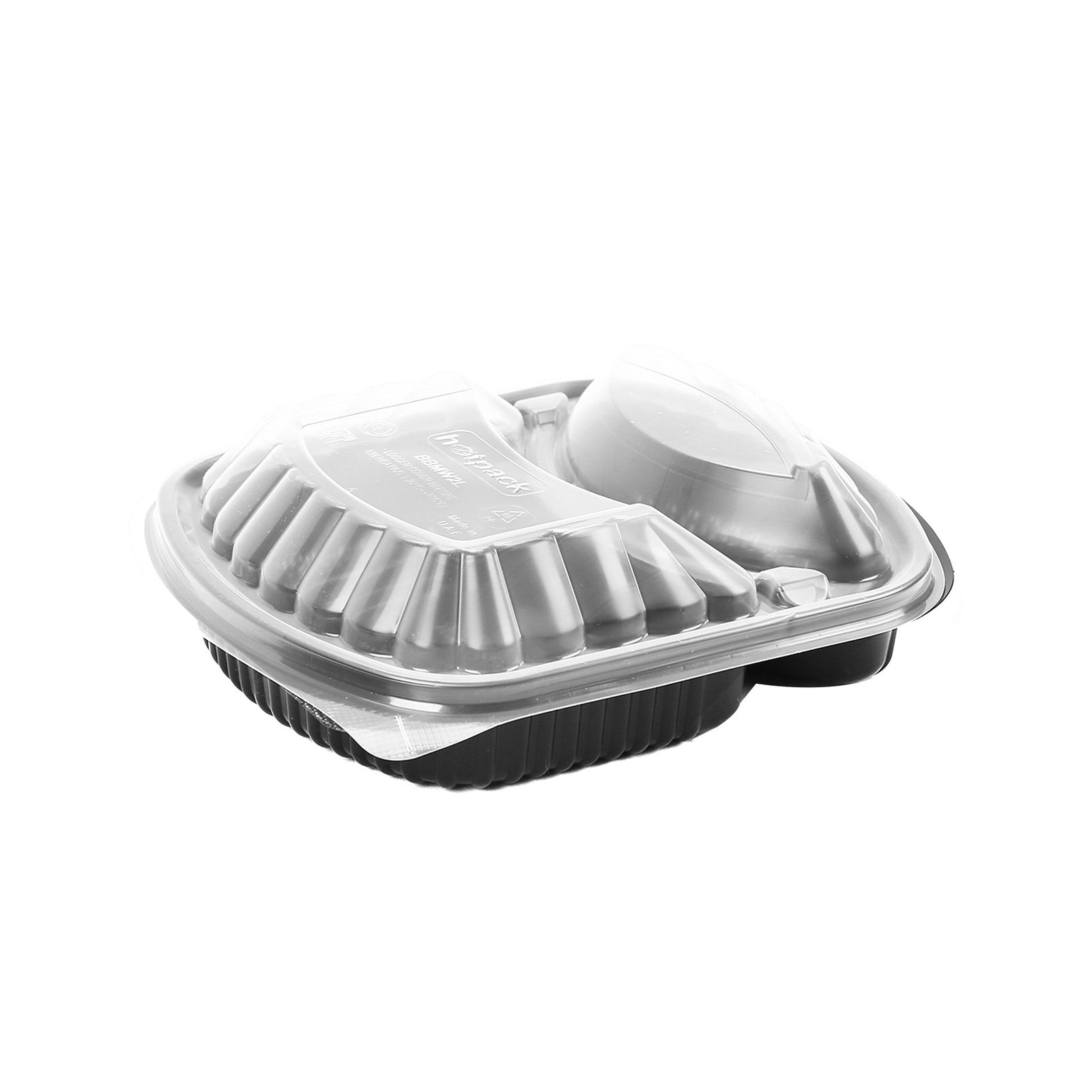 3 Compartment Black Base Container + Pp Lid-250