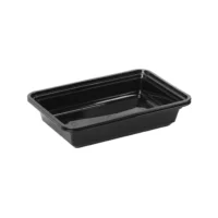 Black Base Rectangular Container 38 Oz + Lid - 150PCS - Image 2