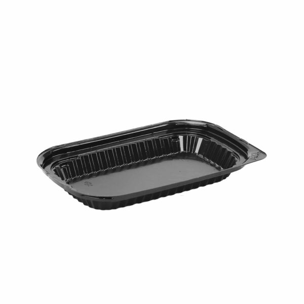 Black Base Shallow Container - Large  + Clear Lid - 400Pcs