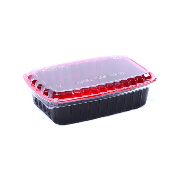 Red and Black Container 1000ml + Ops Lid - 300Pcs