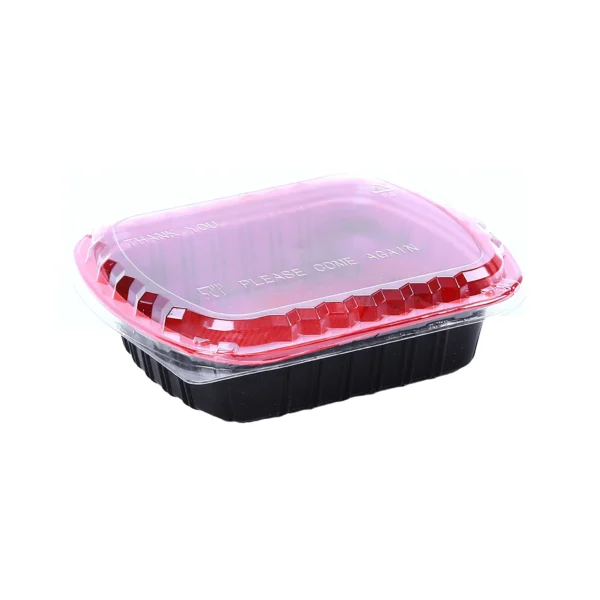 Red and Black Deli Container 750ml + Ops Lid - 300Pcs