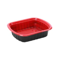 Red and Black Deli Container 750ml + Ops Lid - 300Pcs - Image 3